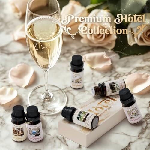 SALKING Hotel Fragrance Oils, Premium Essential Oil for Diffuser, Scented Oil Gift Set for Soap Candle Making - The Hotel, Santal, My Way, Day Dream, Secret Desires, White Tea - görsel 3
