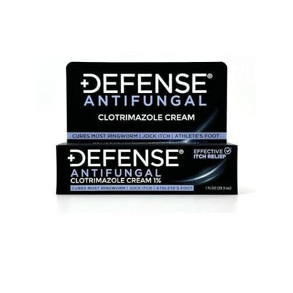 Defense Clotrimazole Antifungal Cream | Jock Itch, Athlete's Foot, Ringworm Treatment | Medicated Itch Relief Anti Fungal Cream for Skin and Foot Fungus