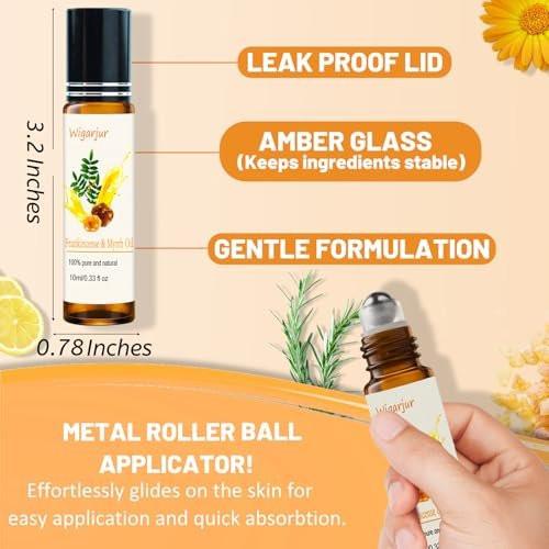 3 PCS Frankincense Essential Oil Blend Oils Roll On, Patchouli, Myrrh, Rosemary Essential Oils, Vitamin C Roller for HIPS, Hands, Shoulders and Legs Skin Care Soothing - görsel 14