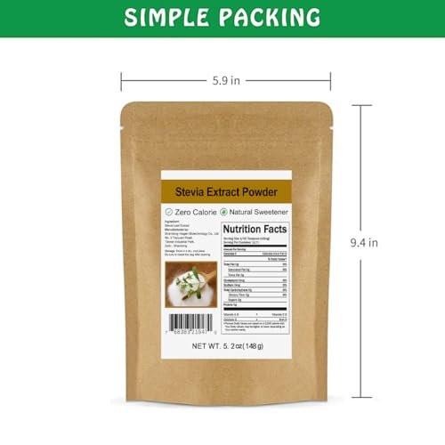 CCnature Pure Stevia Extract Powder without Erythritol 5.2oz(148g) - Highly Concentrated Stevia Powder Sweetener, Zero Calorie, No Artificial, Natural Sugar Alternative - görsel 9