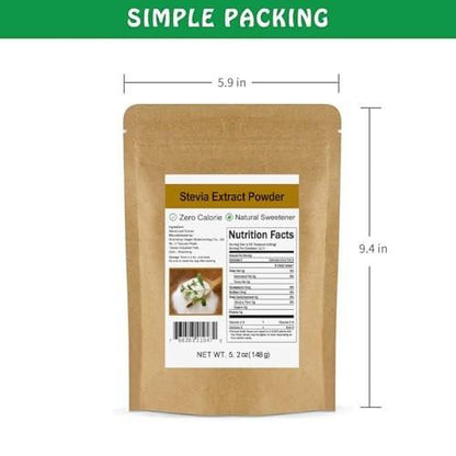 CCnature Pure Stevia Extract Powder without Erythritol 5.2oz(148g) - Highly Concentrated Stevia Powder Sweetener, Zero Calorie, No Artificial, Natural Sugar Alternative