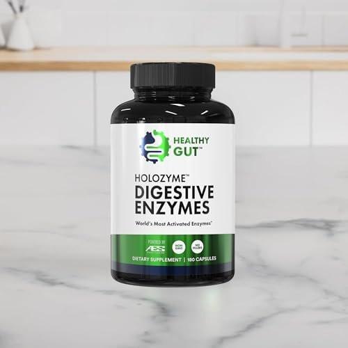 Healthy Gut HoloZyme Max Strength Digestive Enzymes | FODMAP-Friendly Formula Prevents Bloating, Gas, & Indigestion w/Protease, Amylase, Lipase, Lactase, and More | 15 Servings (Sample Bottle) - görsel 10
