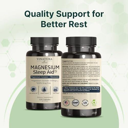 Magnesium Sleep Aid - Magnesium Glycinate – Triple-Action Sleep Support: Magnesium glycinate, melatonin, and – Image 11