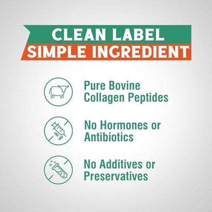 Vitalibre Bovine Collagen Peptides Powder for Women and Men, Grass-Fed Hydrolyzed Collagen Protein Type I & III, Skin, Hair, Nails, Bones, Digestion, Unflavored, Non-GMO, Keto & GF, 11 Servings, 8oz
