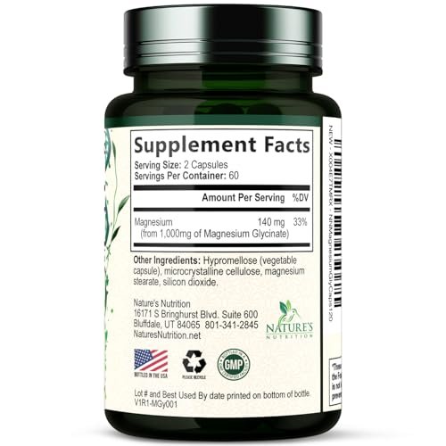 Magnesium Glycinate 1000mg Per Serving - Chelated Magnesium for Bone, Muscle, Nerves & Heart Health Support - Ultra Absorption - Natures Sleep Support, Best Mag Supplement Pill - 120 Capsules - görsel 11