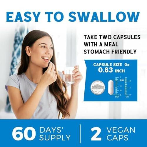 Vitalibre 6 in 1 Magnesium Complex for Women Men, 260mg Elemental Magnesium | Max Absorption | Chelated Magnesium Supplement for Bone, Relaxation & Nerves Support | Non-GMO, 120 Vegan Capsules - görsel 16