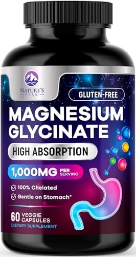 Magnesium Glycinate 1000mg Per Serving - Pure & Chelated for Max Absorption - Supports Sleep, Muscle, Nerve & Heart Health - Magnesium Supplement for Whole Body Support, Bottled in USA - 60 Capsules - görsel 2
