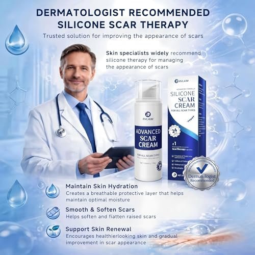 Rvlaim Silicone Scar Cream, Advanced Scar Removal Gel for Old & New Scars, Improves Color & Texture for Post-Surgery, C-Section & Acne Scars, Fast-Drying Non-Greasy Formula, 1.7 fl oz - görsel 2