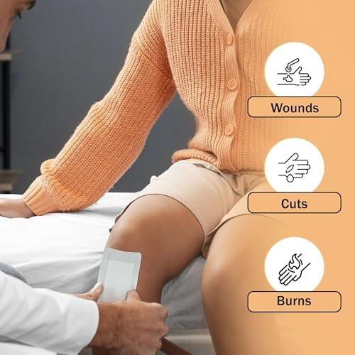 Bordered Gauze Island Dressing 6x6-25 Large Adhesive Bandages for Wound Protection - Good for Hospitals, Medical Facilities, First Aid Kits, and More - görsel 4