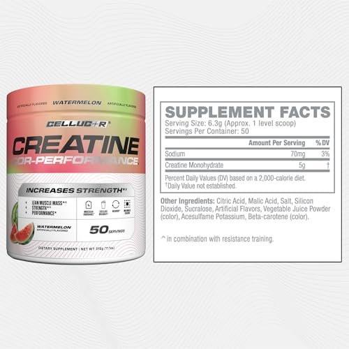 Cellucor Creatine Powder, Watermelon Flavor - Increases Strength, Lean Muscle Mass & Endurance, Micronized Creatine for Fast Absorption, 5g Creatine per Serving, 50 Servings - görsel 12