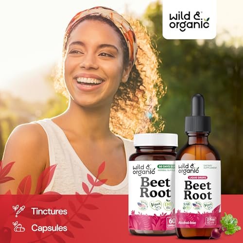 Wild & Organic Beet Root Supplements - Energy Support - Liquid Beetroot Extract Drops - 400 mg per Serving - Mix with Powder - Vegan, Sugar & Alcohol-Free - 2 fl oz - görsel 16