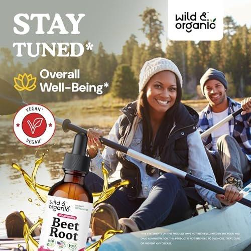 Wild & Organic Beet Root Supplements - Energy Support - Liquid Beetroot Extract Drops - 400 mg per Serving - Mix with Powder - Vegan, Sugar & Alcohol-Free - 2 fl oz - görsel 4