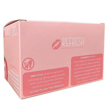 Flavored Feminine Wipes for Women - 20 Count - Individually Wrapped - pH Balanced Flavored Intimate Wipes - (Strawberry)