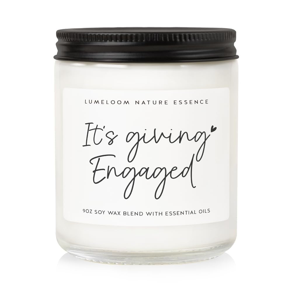 LUMELOOM Engagement Gifts for Couples, Bride Gifts, 9oz Lavender Scented Soy Wax Candle, Best Engaged Candle for Women, Bride to be, Fiance, Bachelorette, Engagement Party Decorations - görsel 6