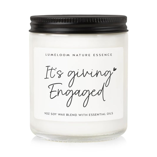 LUMELOOM Engagement Gifts for Couples, Bride Gifts, 9oz Lavender Scented Soy Wax Candle, Best Engaged Candle for Women, Bride to be, Fiance, Bachelorette, Engagement Party Decorations