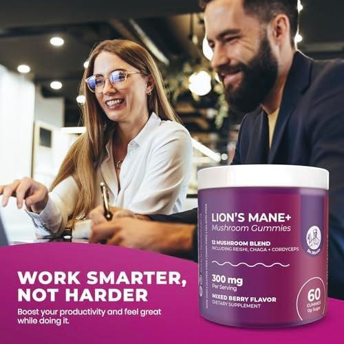 DR. MORITZ Lions Mane Gummies for Adults and Kids 4+ - Mushroom Gummies with 12-in-1 Blend Including Reishi & Chaga - Lions Mane for Kids and Adults - No Sugar Added, Non-GMO (120 Count) - görsel 11