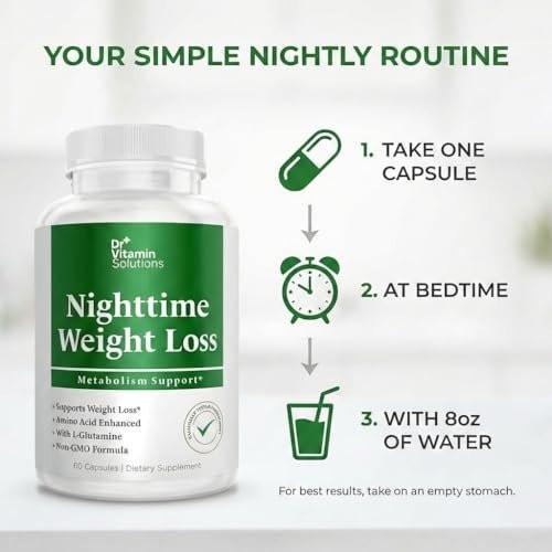 Nighttime Fat Burner Supplements - Appetite Suppressants for Weight Loss - Night-Time Fat Burner for Women and Men Supporting Sleep & Relaxation - Weight Loss Pills - 60 Capsules - görsel 12