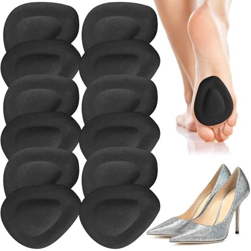 Shynek 10 Pack Metatarsal Pads for Foot Ball of Foot Cushions for Heel, Soft Gel Foot Pads Self Adhesive Forefoot Pad Insoles, Reusable Foot Pads Pain Lessen Morton Neuroma for Women and Men (Black) - görsel 13