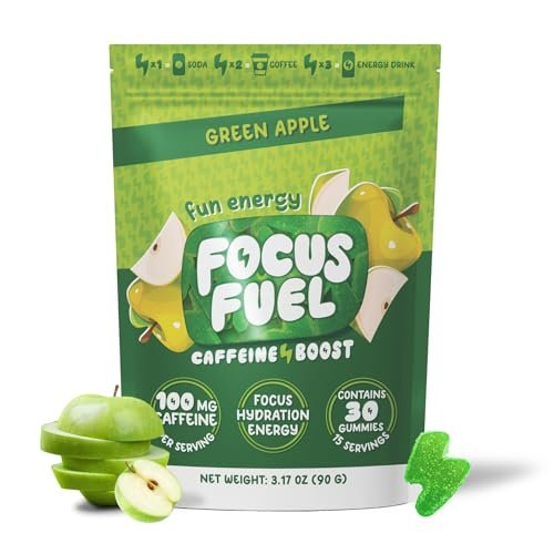 FocusFuel Energy Chews – Green Apple Flavor (15 Servings) – 100mg Caffeine + B12, Magnesium, Alpha GPC – Boost Focus & Energy – No Crash or Jitters - görsel 14