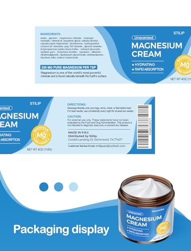 STILIP Natural Topical Magnesium Cream – Magnesium Lotion for Nighttime Skin Care, Lightweight Moisturizing Body Cream for Deep Hydration-Unscented - görsel 16