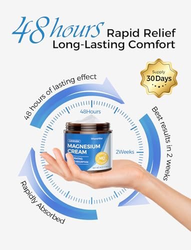 STILIP Natural Topical Magnesium Cream – Magnesium Lotion for Nighttime Skin Care, Lightweight Moisturizing Body Cream for Deep Hydration-Unscented - görsel 6