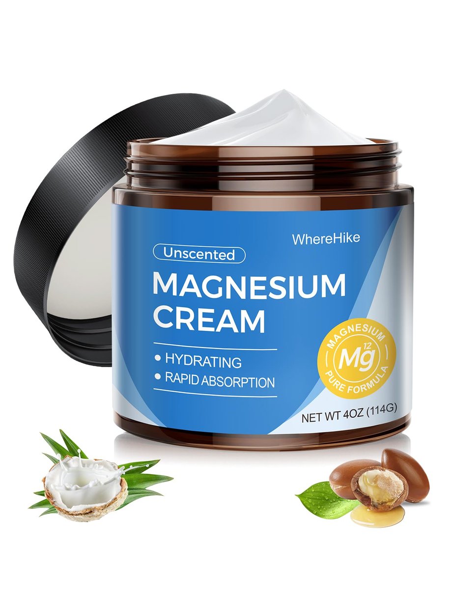 STILIP Natural Topical Magnesium Cream – Magnesium Lotion for Nighttime Skin Care, Lightweight Moisturizing Body Cream for Deep Hydration-Unscented - görsel 1