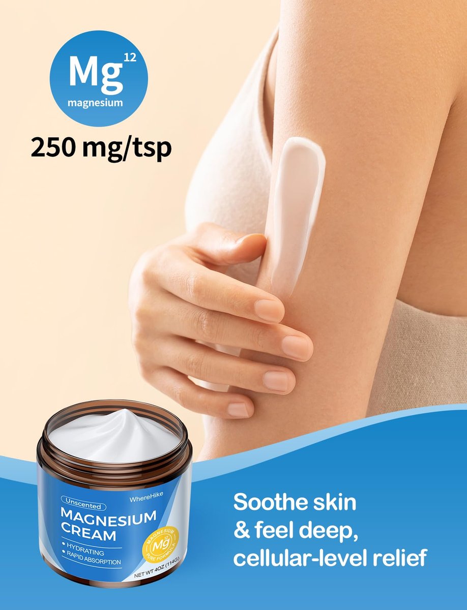 STILIP Natural Topical Magnesium Cream – Magnesium Lotion for Nighttime Skin Care, Lightweight Moisturizing Body Cream for Deep Hydration-Unscented - görsel 7