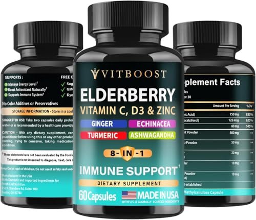 2 Pack Elderberry Immune Support Supplement – Key Ingredients: Elderberry extract, Echinacea purpurea, Vitamin C – Image 11