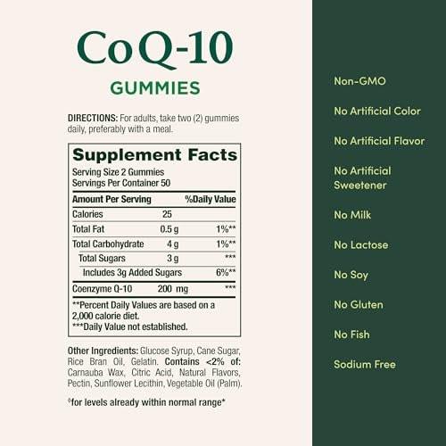 Nature’s Bounty CoQ10 Gummies, Supports Heart Health, CoQ10 200mg, Peach Mango Flavor, 100 Count - görsel 10