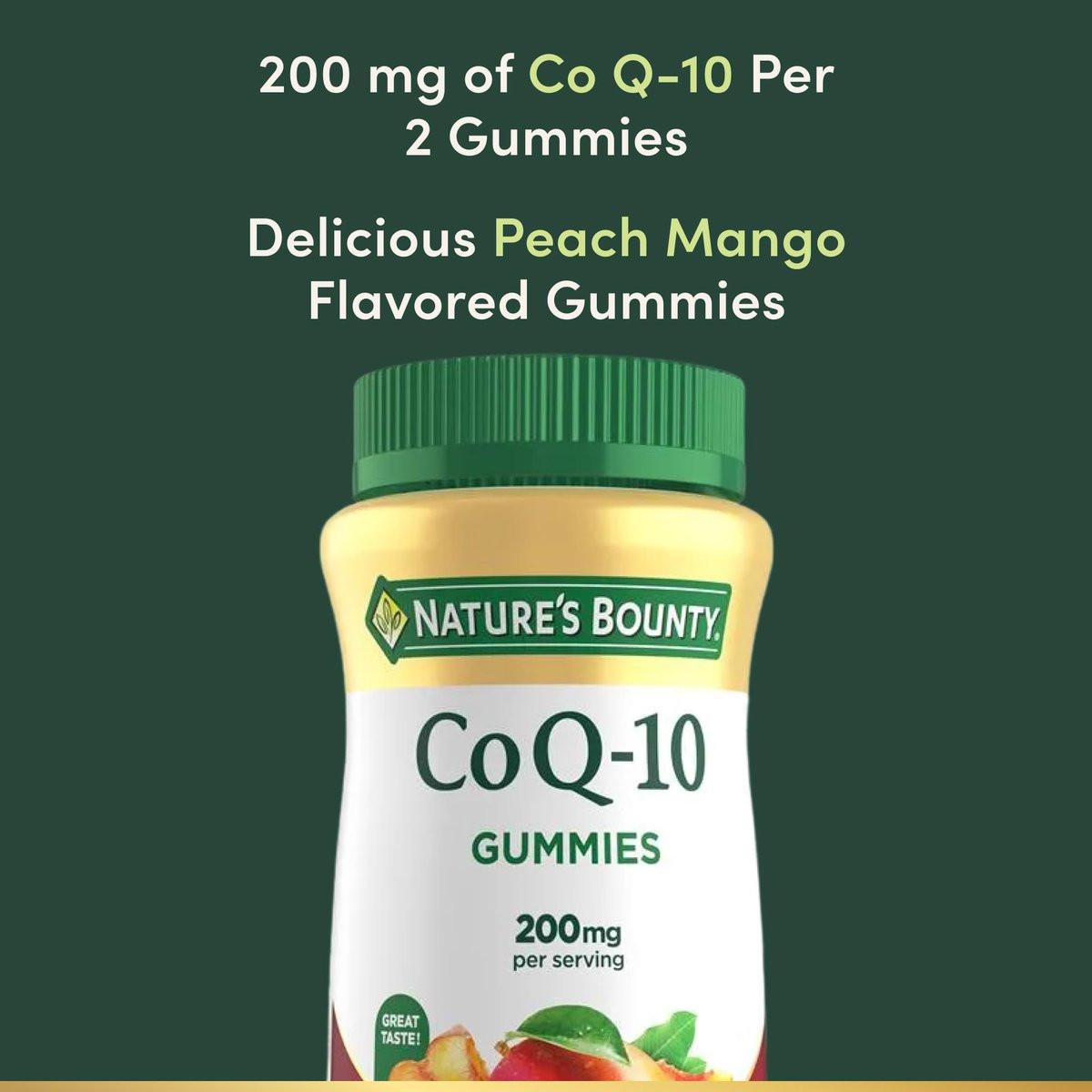Nature’s Bounty CoQ10 Gummies, Supports Heart Health, CoQ10 200mg, Peach Mango Flavor, 100 Count - görsel 5