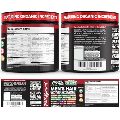 Hair Growth Supplement For Men | Biotin Hair Vitamins Collagen Pumpkin Seed Saw Palmetto Iron Ginseng Bamboo Silica Rosemary Peppermint Keratin Selenium Iodine Flaxseed Horsetail Vitamin A C D3 E B12 - görsel 8