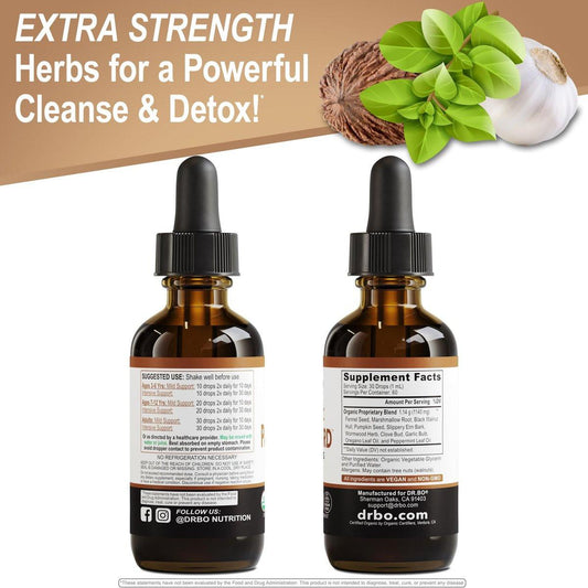 ParaGuard Cleanse Liquid Organic Detox - Organic Intestinal Guard Formula Supplement for Humans with Black Walnut Wormwood Clove & Oregano Tincture - Natural Herbal Intestine Body Gut Cleanser 2 oz