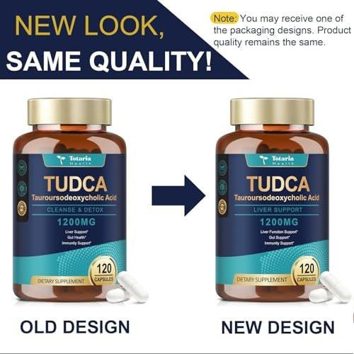 Totaria TUDCA Bile Salts 1200mg (Tauroursodeoxycholic Acid), 120 Capsules, Ultra Strength Pure TUDCA Liver Supplements, Liver and Gallbladder Cleanse & Repair, Vegan - görsel 13
