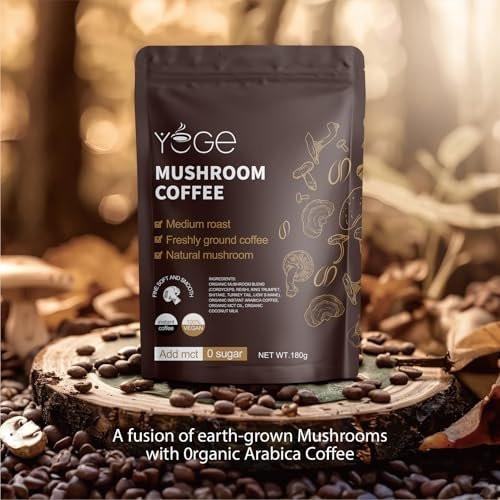 Mushroom Coffee, Instant Mushroom Coffee with Cordyceps, Reishi, King Trumpet, Shiitake, Turkey Tail, Lions Mane for Energy, Focus, Positive Mood & Immune Support (30 Servings) - görsel 7