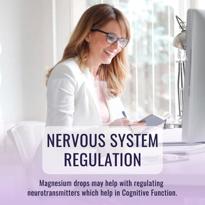 Magnesium Glycinate Liquid Drops 500mg, with Vitamin B6, Ashwagandha, L-Theanine, Chamomile, Magnesium Glycinate Supplement High Absorption for Sleep, Stress, Energy, Mood - Cherry Flavor