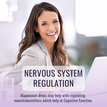 (2 Pack) Magnesium Glycinate Liquid Drops 500mg, with Vitamin B6, Ashwagandha, L-Theanine, Chamomile, Magnesium Glycinate Supplement High Absorption for Sleep, Stress, Energy Mood - Grape Flavor