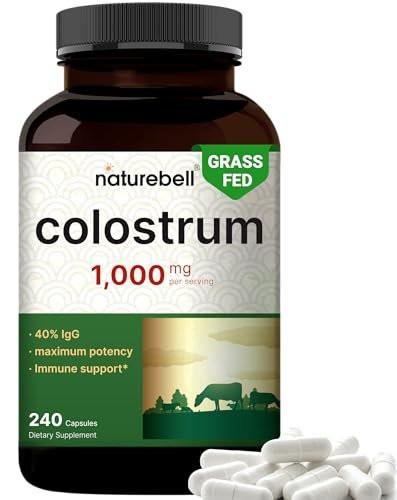 NatureBell Bovine Colostrum Supplement 1,000mg Per Serving, 240 Capsules | 40% IgG Colostrum Powder for Gut Health, Bloating, Skin, Hair & Immune Support – Non-GMO - görsel 7