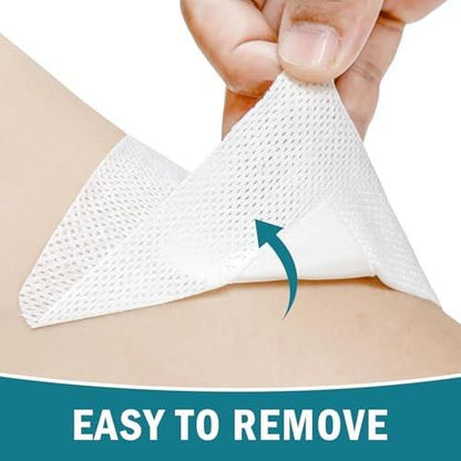 Ceeport Island Dressing 4"x4", 50 Individually Packed Bordered Gauze Pads, 2.36"x2.36" Non-Stick Pad in Center with Adhesive Border, Highly Absorbent Non-Woven Medical Grade Bandages for Wounds