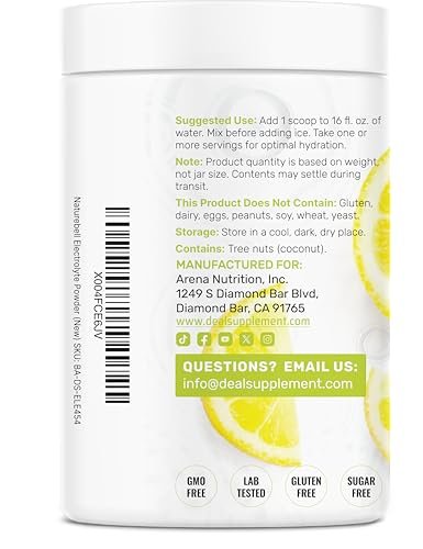 Electrolytes Powder, 1lb (69 Servings) – No Sugar, Lemon Lime – Hydration Supplement Drink Mix – High Potassium 1,000mg Per Serving, Manganese & Magnesium – Natural Hydration & Energy – Keto Friendly - görsel 10