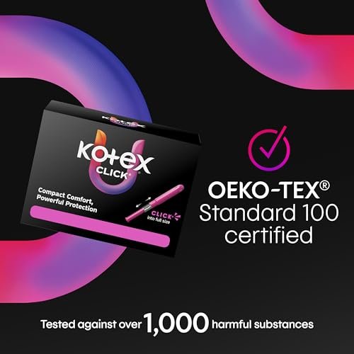 U by Kotex Click Compact Multipack Tampons, Regular/Super, Unscented, 90 Count - görsel 1
