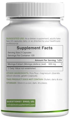 Moringa Capsules 240 Capsules – 4 Month Supply – Maximum Potency Pure Moringa Leaf Extract – Complete Green Superfood Supplement for Energy, Skin & Immune Health Support* - görsel 7