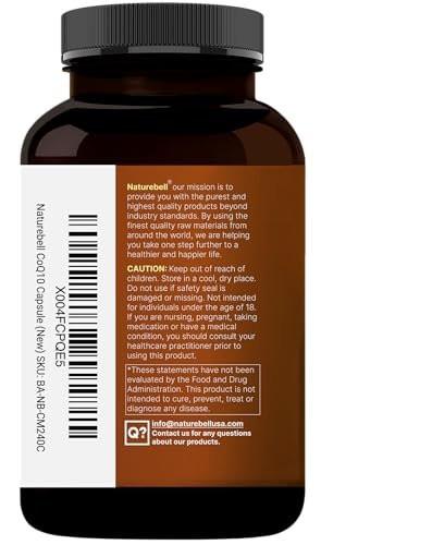 NatureBell CoQ10 100mg with Omega 3, 240 Capsules | Stable High Absorption Form – Antioxidant Support for Heart & Energy Health – Extra Strength Coenzyme Q10 Supplement - görsel 3