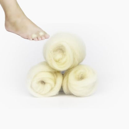 Lambs Wool Padding for Toes and Feet - Corn Cushion Pads, Blister Prevention, Bunions Callus Protection - Soft Feet Cushion Toe Separator Lambswool for Pointe Shoes - 1 PC, 5/8 Ounces