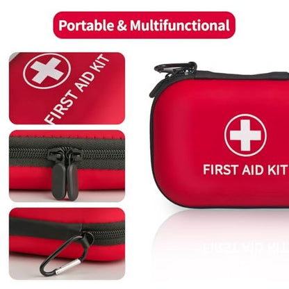 Prelady 138 Pcs Mini First Aid Kit Travel Size, TSA Approved Small First Aid Kit for Car, Hiking & Home, Compact Travel Medicine Kit, Med Kit