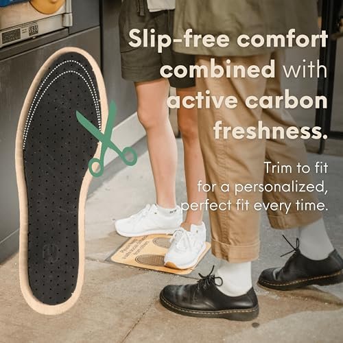 HANDARTE Leather Sockless Shoe Insoles | Thin Dress Shoe Inserts for Men | 100% Natural Goatskin - ChromeFree, Anti Sweat & Anti-Odor (US M10 | EU44) - görsel 9