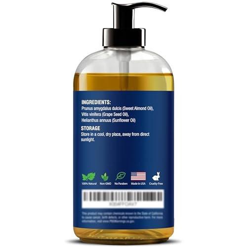 Unscented Massage Oil for Massage Therapy 8 fl oz - Refreshing and Relaxing - Natural Oils with Sweet Almond, Grape Seed and Sunflower Oil - for Men and Women - Nexon Botanics - görsel 5