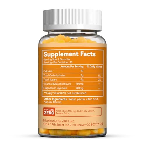 SmildeHeal Vitamin B2 Gummies, Riboflavin 400mg Supplement with Magnesium for Adults, B2 Gummies for Migraine Relief & Nervous System Support, Vegan - 60 Counts - görsel 8