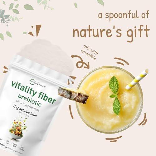 Micro Ingredients Vitality Prebiotic Fiber Powder, 1lb | Easy Mix Powder for Digestive & Gut Health | Daily Prebiotic Soluble Fiber Supplement for Women and Men | Unflavored, Sugar Free & Vegan - görsel 1