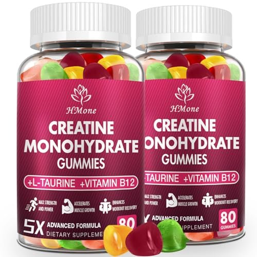 HMone Creatine Monohydrate Gummies - 5g for Men & Women, 160 Count, Sugar Free, Vegan, Chewable Supplement for Muscle Gain, Strength, Energy Boost - görsel 13