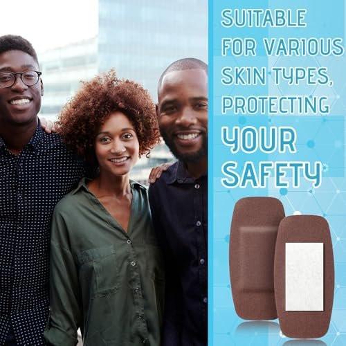 Sinmoe 100 Pcs Large Big Flexible Adhesive Bandages Wound Care Latex Free Fabric PE Bandages for Care and Protect Wounds, 2 x 4 Inch (Dark Brown) - görsel 10